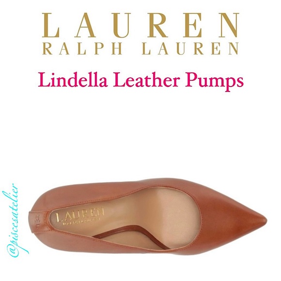 LAUREN Ralph Lauren Lindella Leather Pumps in Deep Saddle Tan, Women’s Size 7.5B - Picture 4 of 16